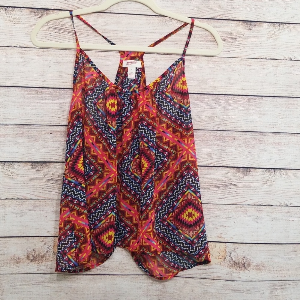 ❣SALE❣NWOT ARIZONA  Chiffon Swing Tank Aztec Print - Picture 2 of 8